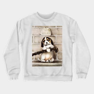 Christmas card depicting a portrait of a puppy Crewneck Sweatshirt